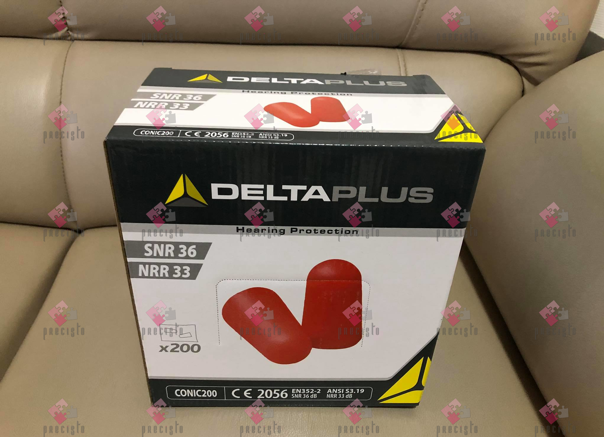 Delta Plus Venitex Conicco 200 Weich Schaum Ohr Stecker mit Kabel Case von 200 Paar