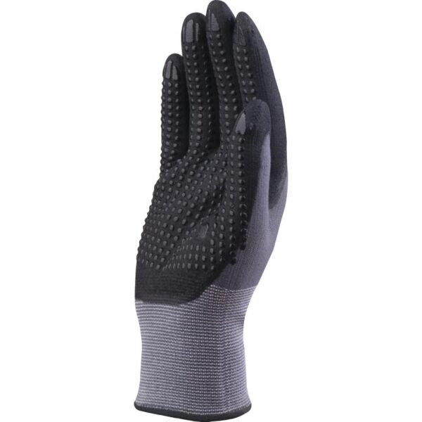 POLYAMIDE SPANDEX KNITTED GLOVE - NITRILE/PU PALM + DOTS