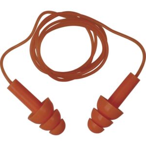 DISPENSER BOX OF 100 PAIRS OF REUSABLE SILICONE EARPLUGS WITH PVC CORD