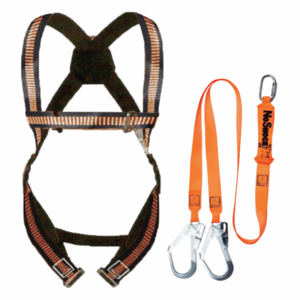 Safety harness and lanyard.
