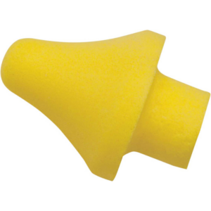 Yellow plastic cone-shaped plug.