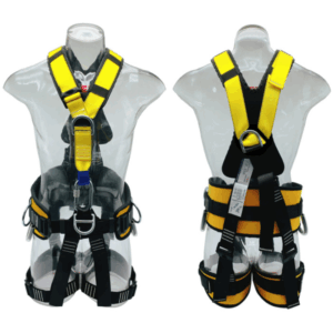Safety harnesses displayed side by side.
