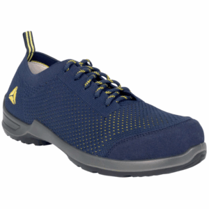 Blue and yellow safety shoe